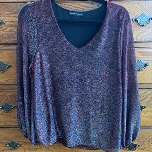 Nally & Milly Sparkly top  cranberry L